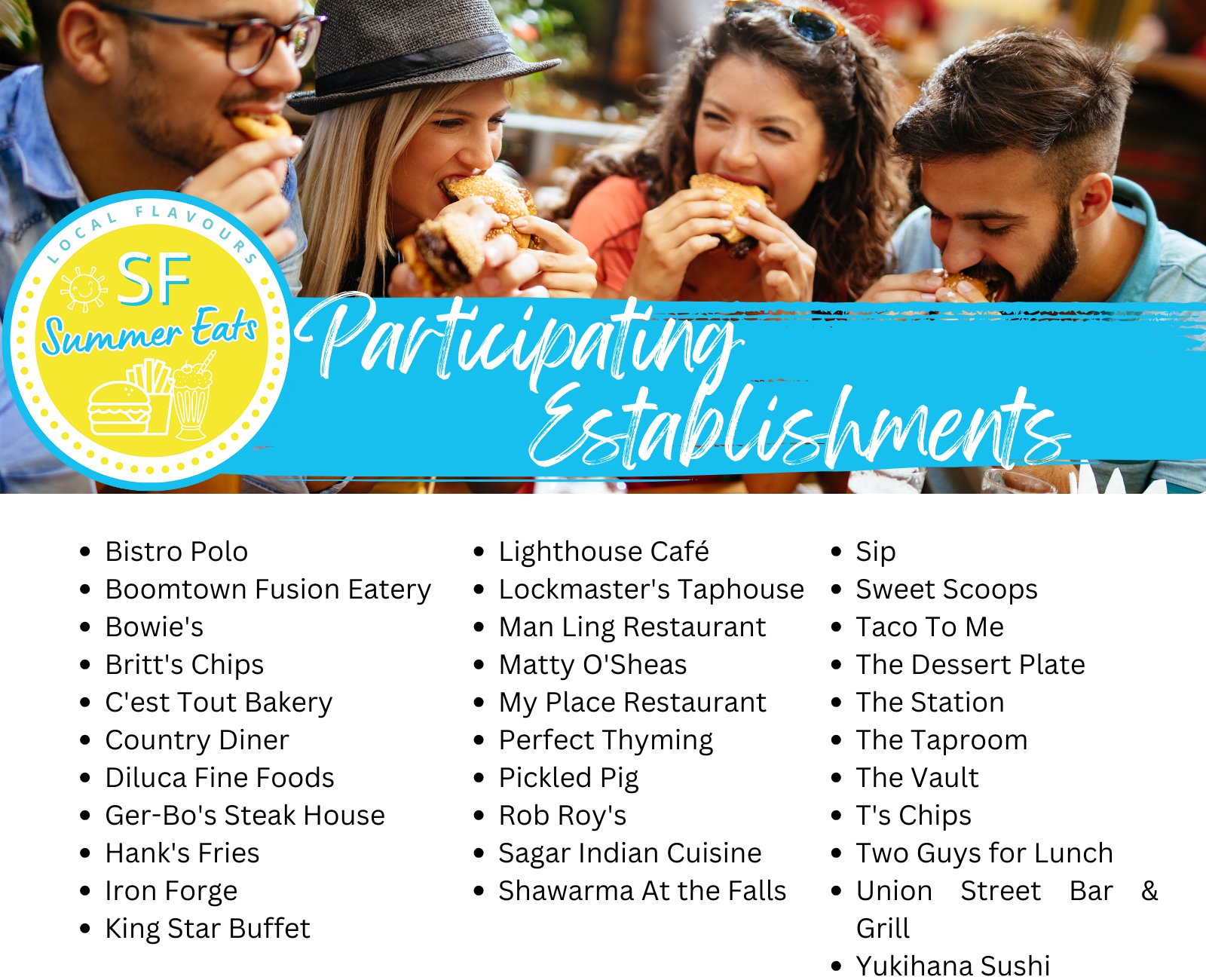 Summer Eats Participating Establishments list